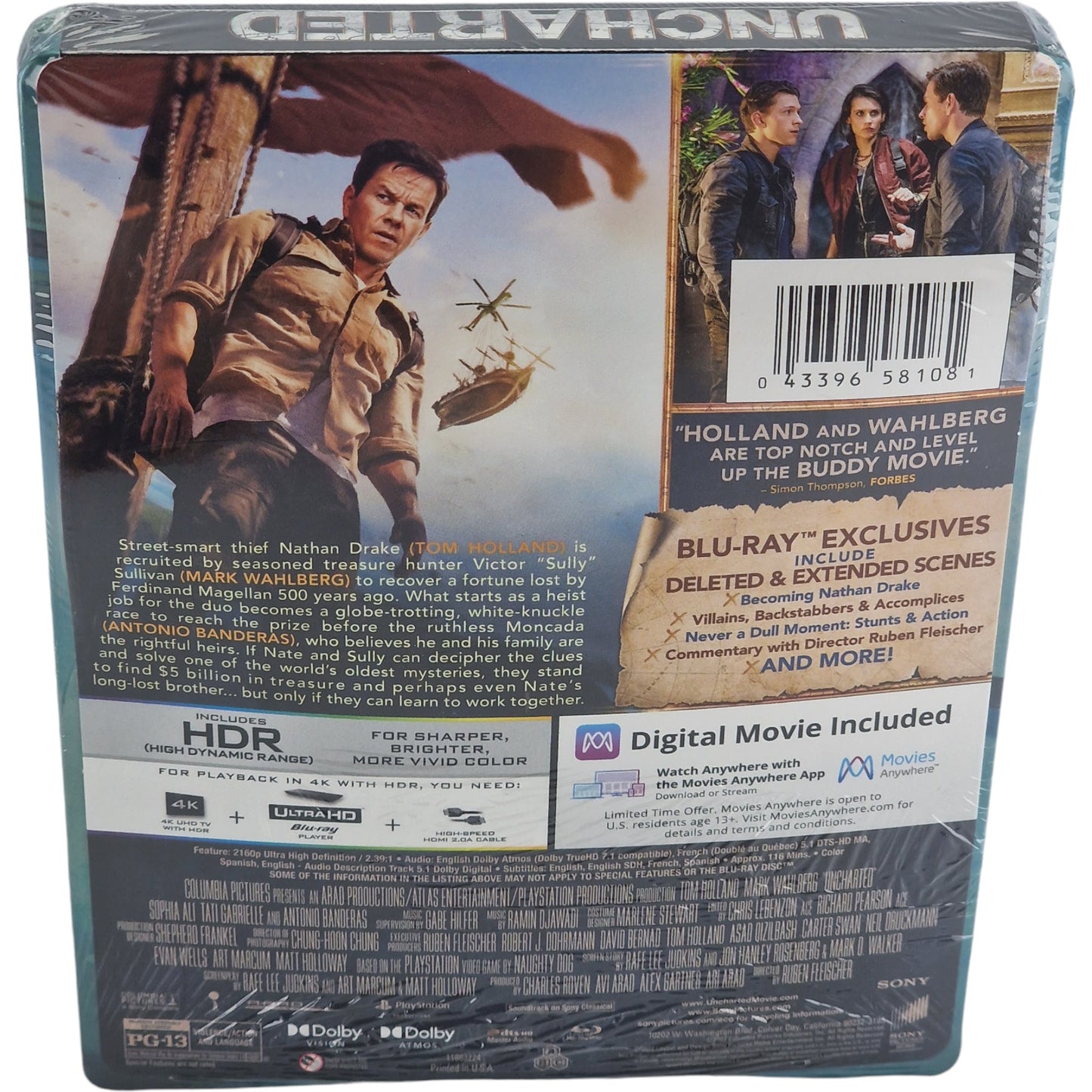Uncharted [ Steelbook + bague ] 4K Ultra HD + Blu-ray + Digital 4K  Zone A