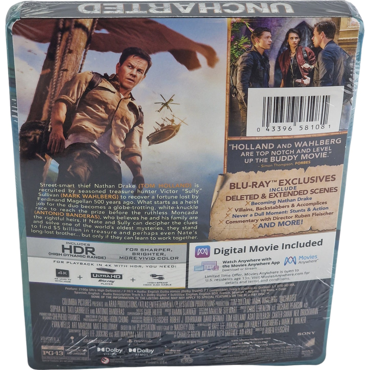 Uncharted [ Steelbook + bague ] 4K Ultra HD + Blu-ray + Digital 4K  Zone A