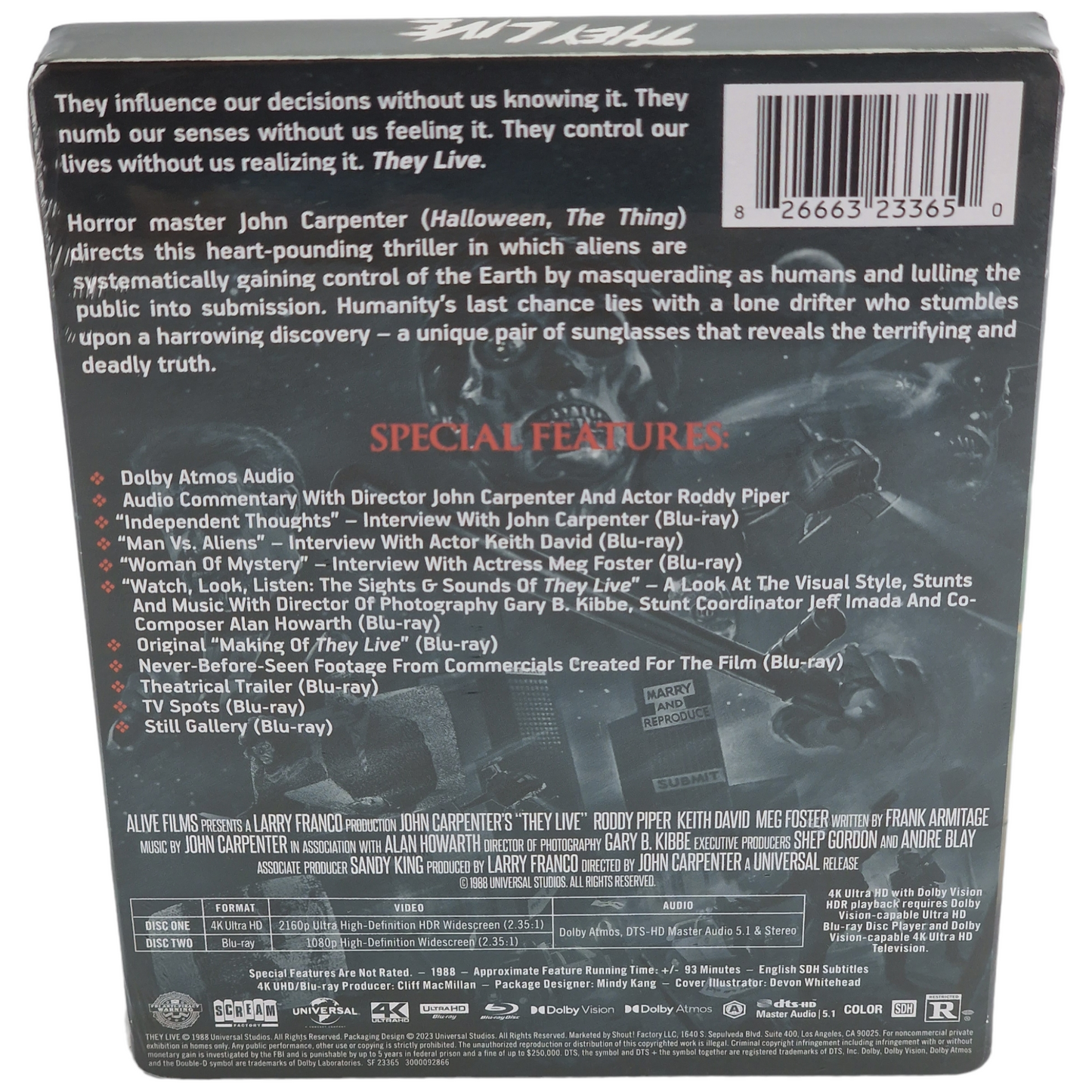 Invasion Los Angeles  " They Live" SteelBook 4K Ultra HD + Blu-ray  Carpenter A