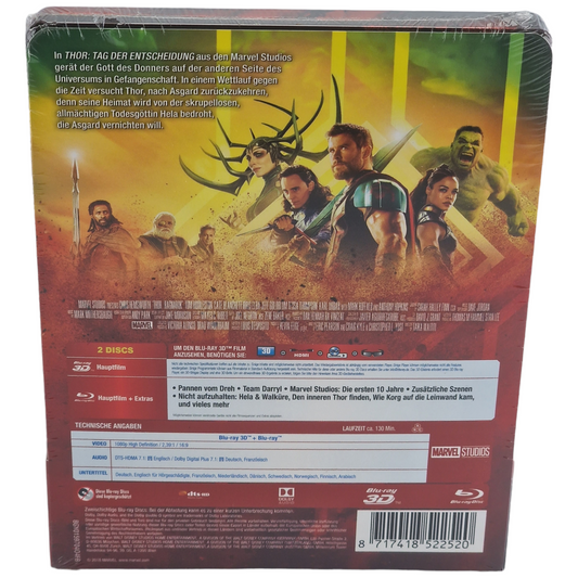 Thor : Ragnarok (2017) - SteelBook Blu-ray 3D + Blu-ray - Zone B - vue 3