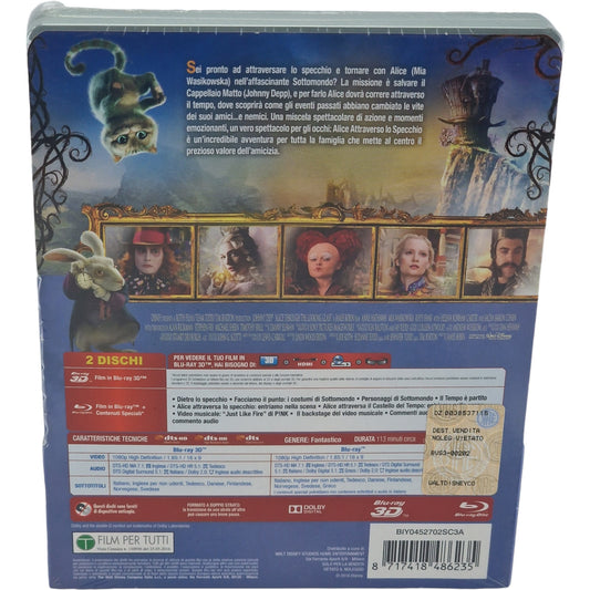 Alice de l'autre côté du miroir (2016) - SteelBook Blu-ray 3D + Blu-ray - Zone libre - vue 3
