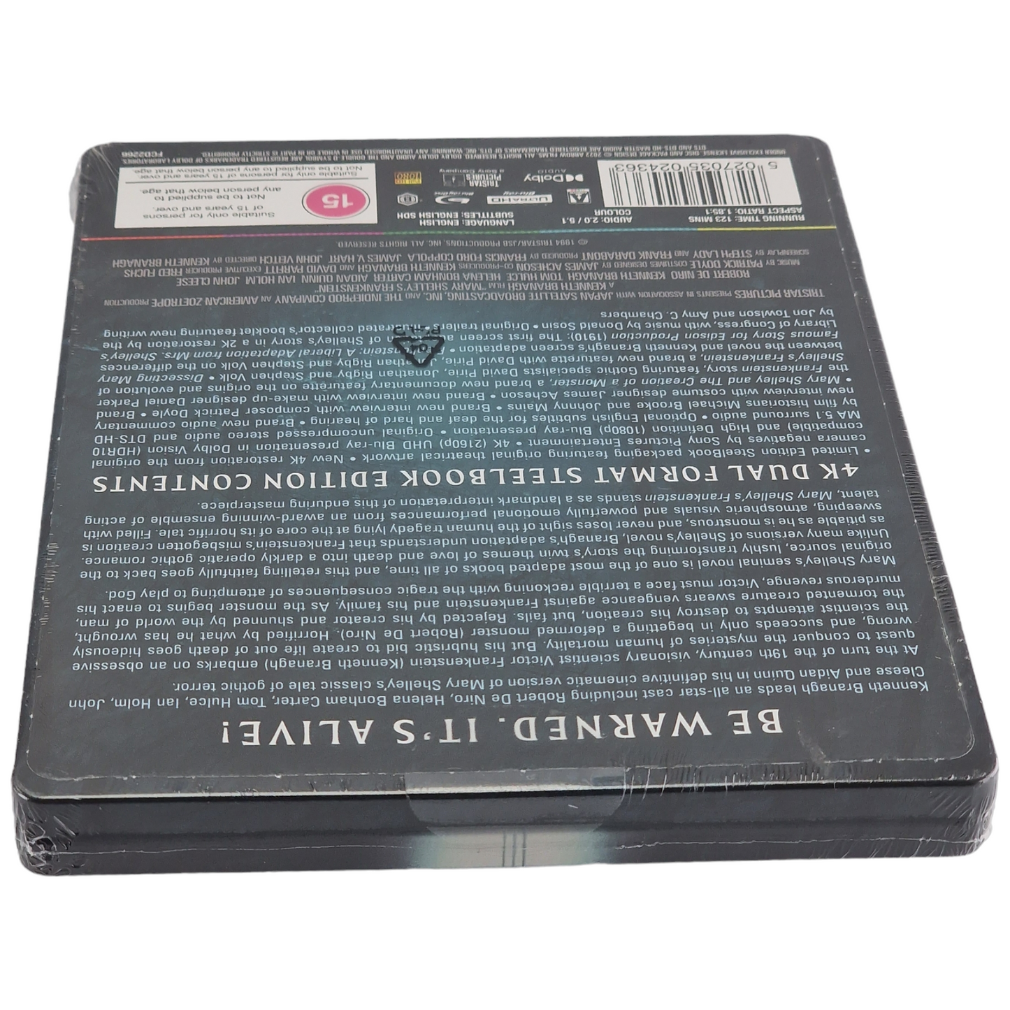 Mary Shelley's Frankenstein 4K Ultra HD + Blu-ray SteelBook Zavvi De Niro Zone B