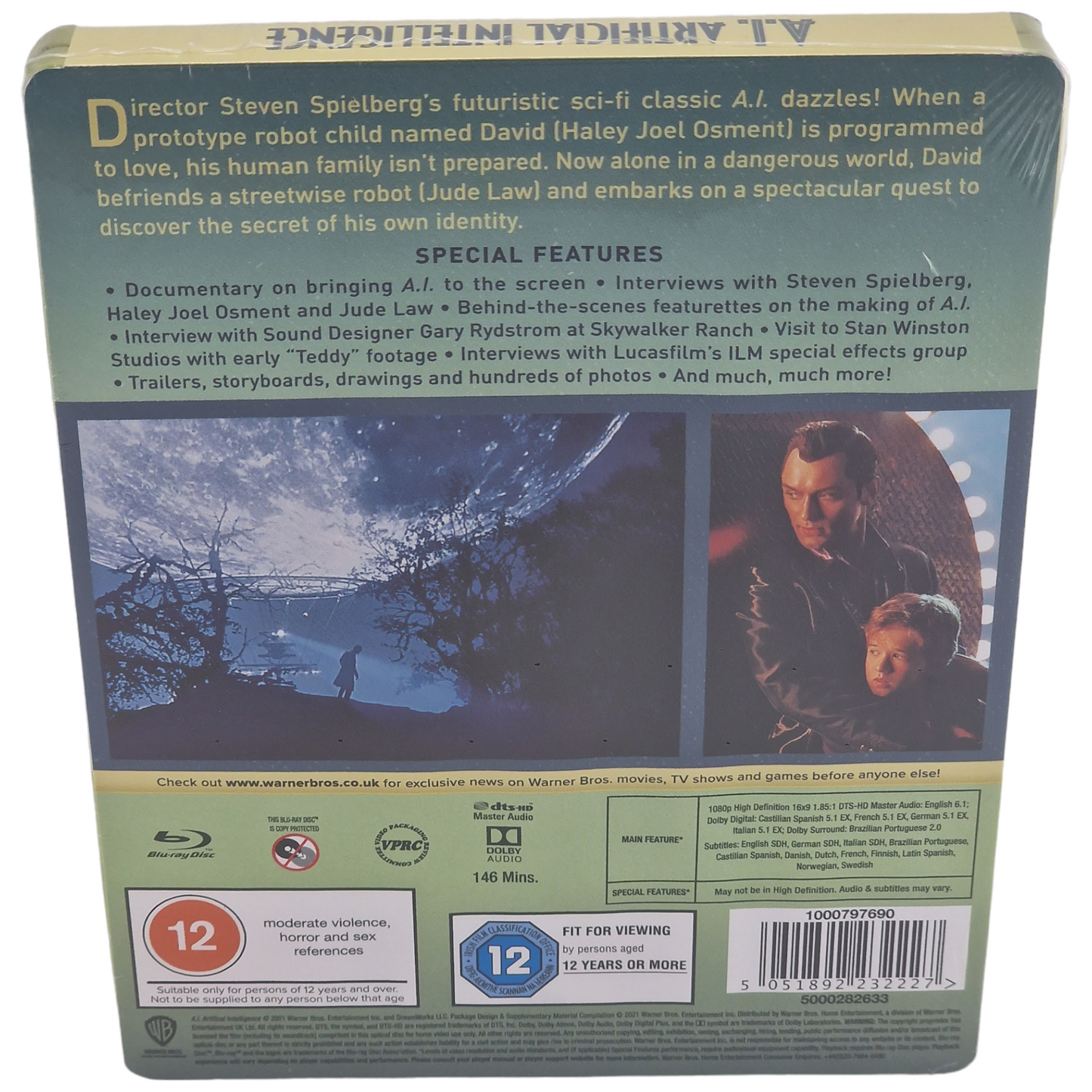 A.I. Intelligence Artificielle Blu-ray Steelbook Zavvi Exclusif Spielberg Libre