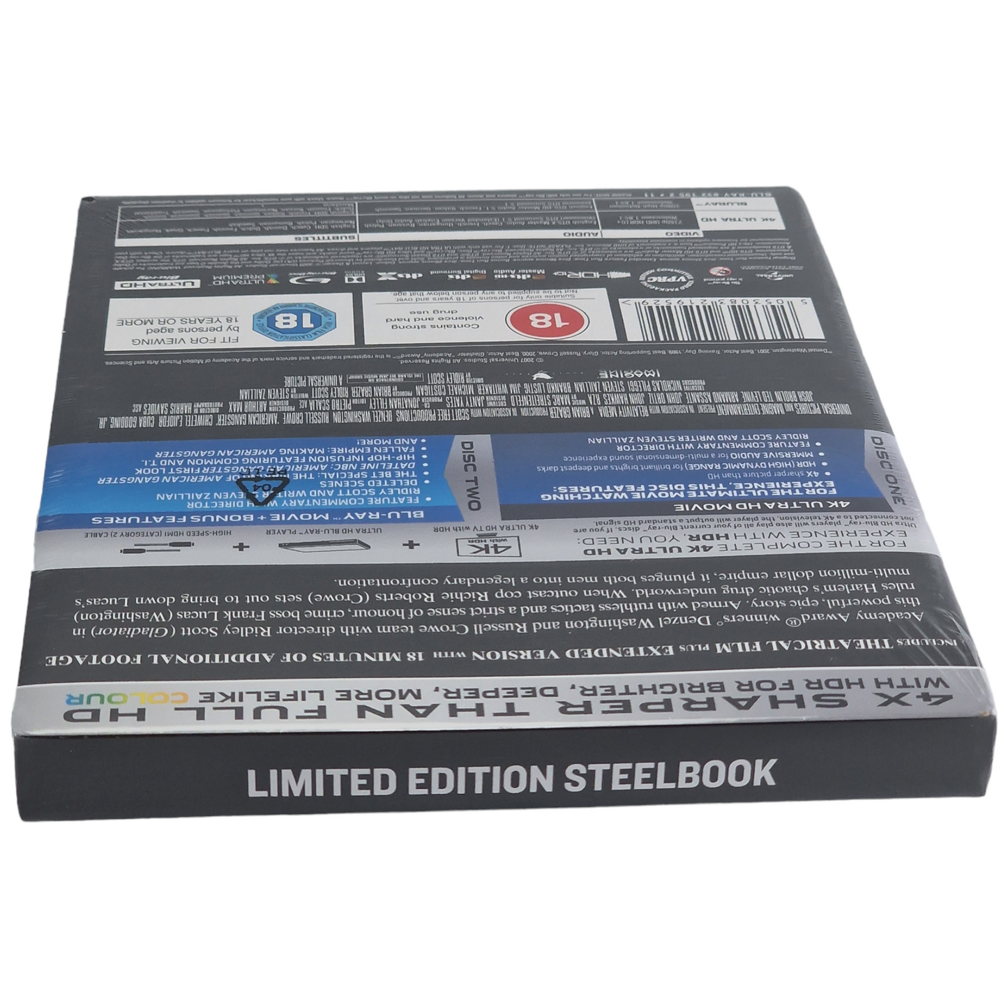American Gangster 4K Ultra HD + Blu-ray Steelbook Zavvi Exclusif Region B [-18]