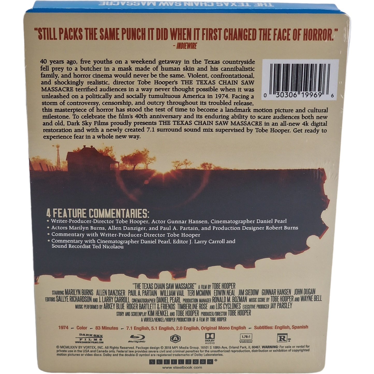 Massacre à la tronçonneuse - Blu-ray SteelBook édt 40ème Anniversaire [-18]  A