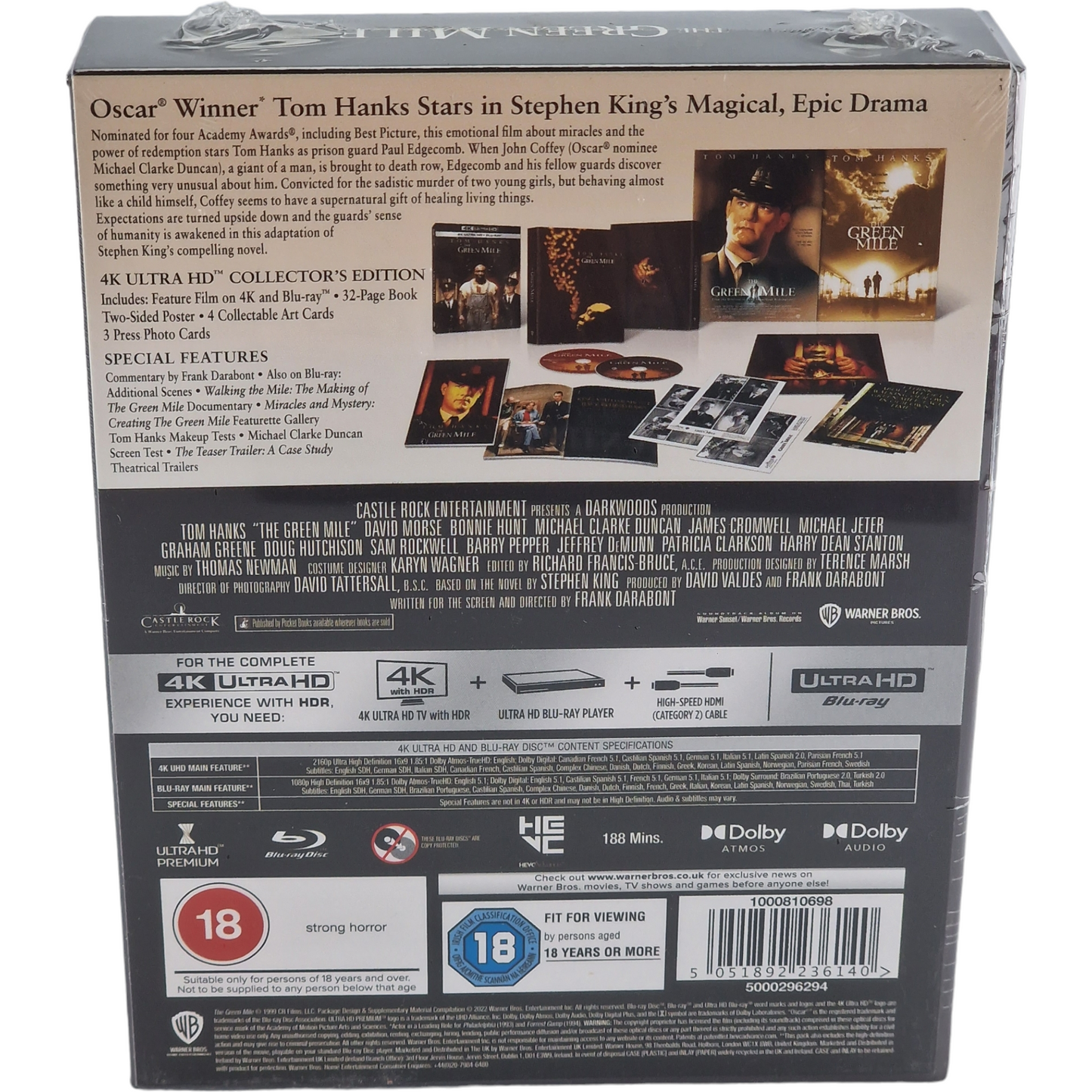 La Ligne verte  4K Ultra HD +Blu-ray Édition Collector Ultime Tom Hanks [-18]