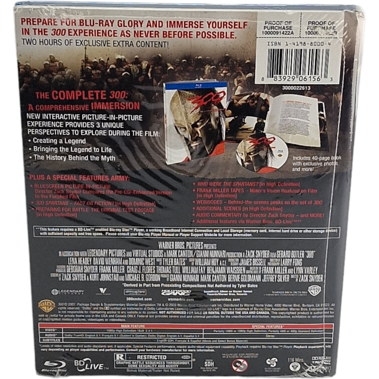 300 Blu-ray DigiBook L'expérience complète Zack Snyder Gerard Butler Zone Libre