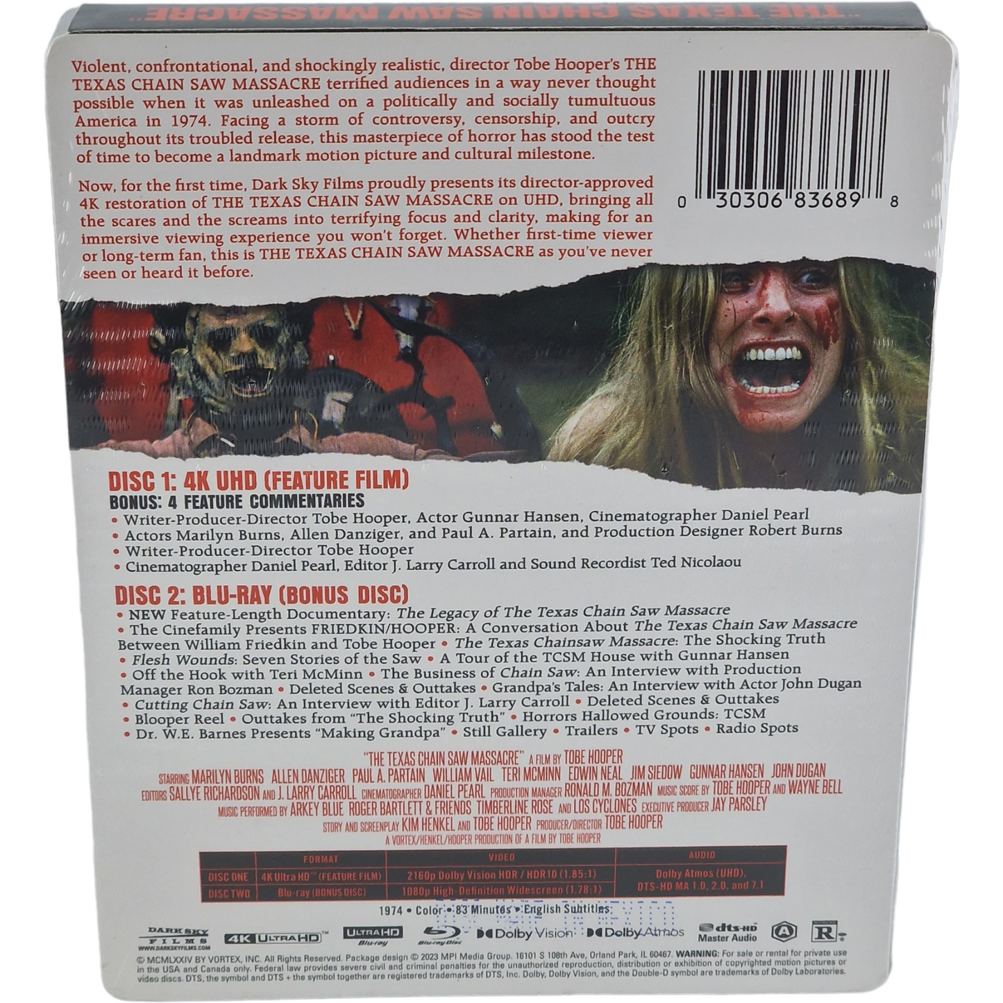 Massacre à la tronçonneuse 1974 SteelBook 4K Ultra HD +Blu-ray 2023 [-18] Zone A