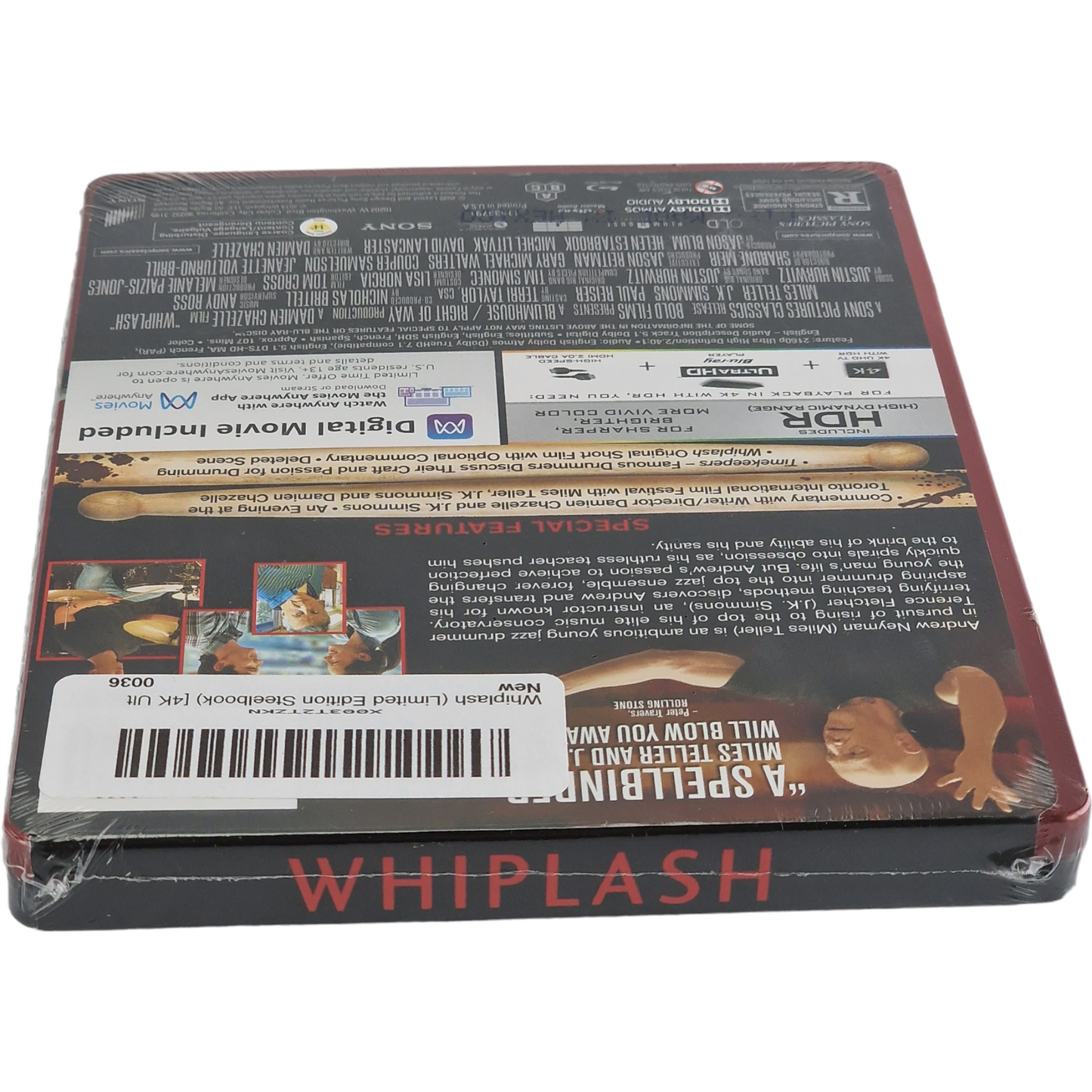 Whiplash 4K Ultra HD + Blu-ray +Digital HD SteelBook Exclusivité Best Buy Zone A