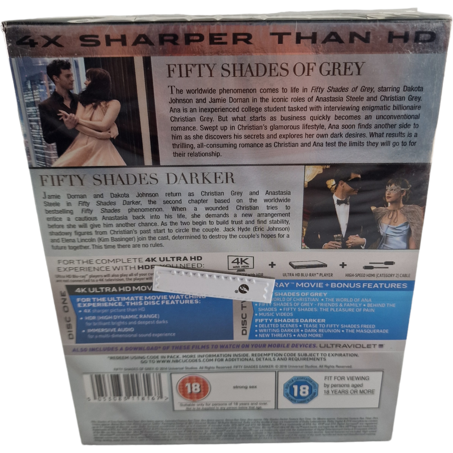 Fifty Shades of Grey+Fifty Shades Darker 4K Ultra HD+Blu-ray+Digital Libre[-18]