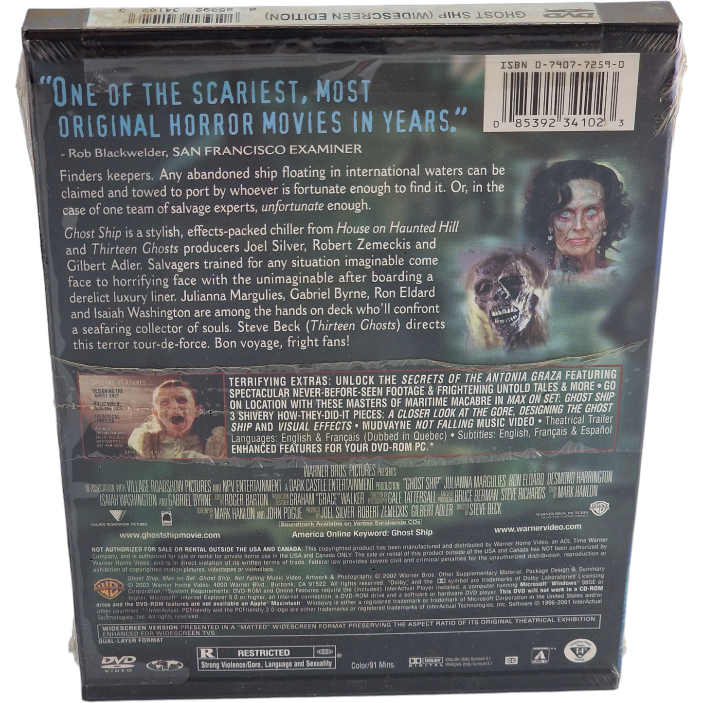 Ghost Ship DVD Snap case Widescreen Edition Steve Beck  Region 1 [-18 ]Gabriel Byrne