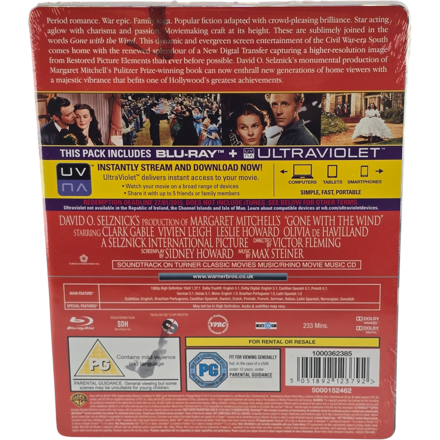 Autant en emporte le vent SteelBook Blu-ray 2013 Clark Gable,Vivien Leigh Libre