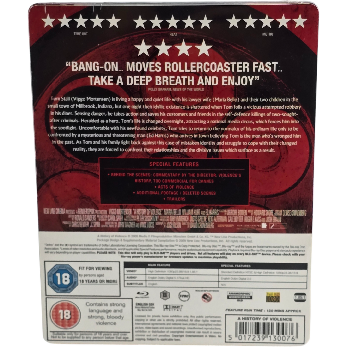 A History of Violence Blu-ray Steelbook Zavvi Édit limitée 2000 Ex Zone B [-18] B