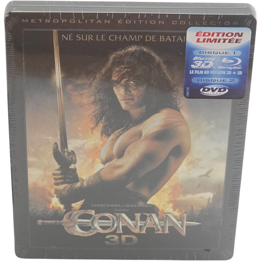 Conan  Blu-ray 3D + 2D + DVD SteelBook Débossé  Jason Momoa, Stephen Lang Zone B
