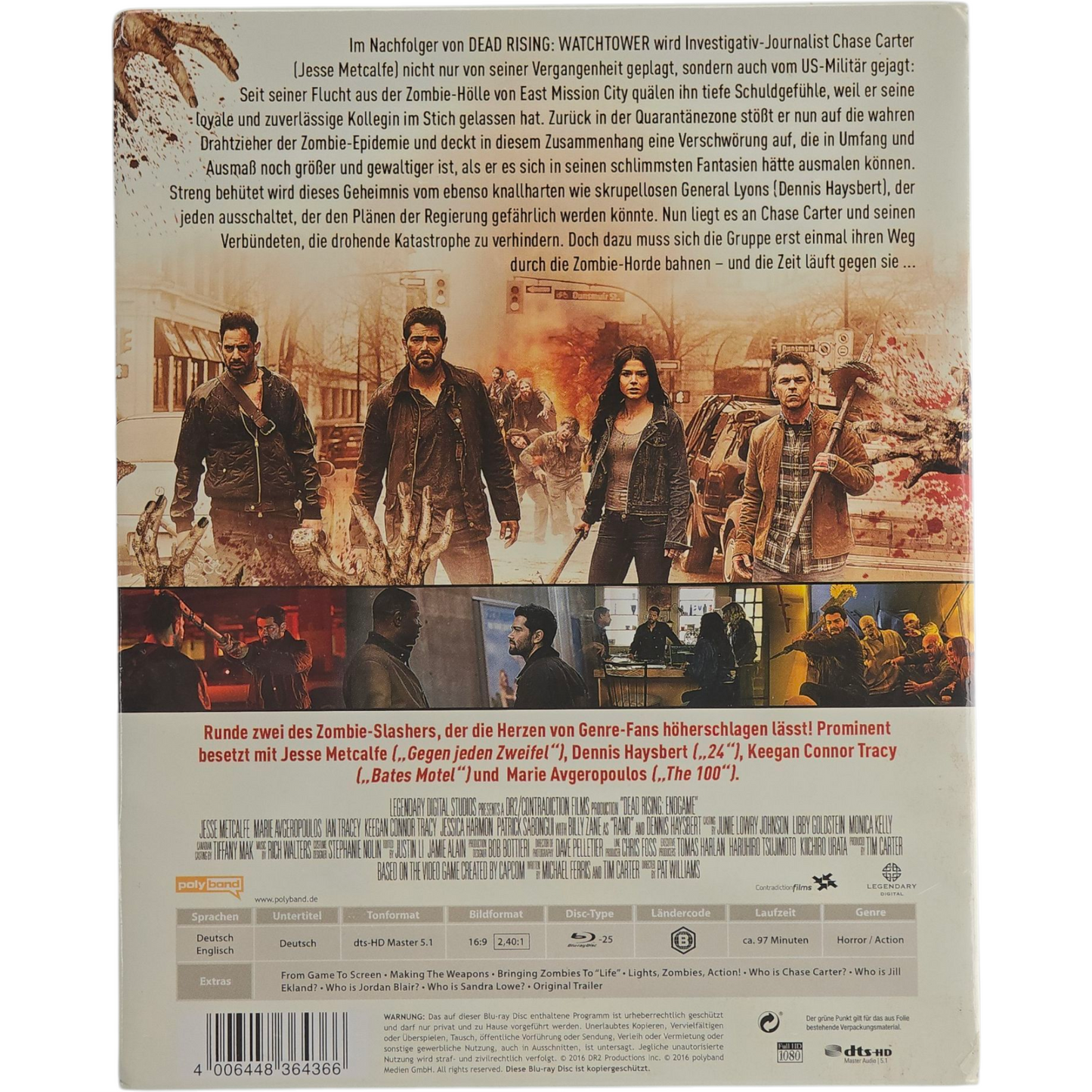 Dead Rising Endgame Blu-ray SteelBook édition Limitée Jesse Metcalfe Zone B[-18]