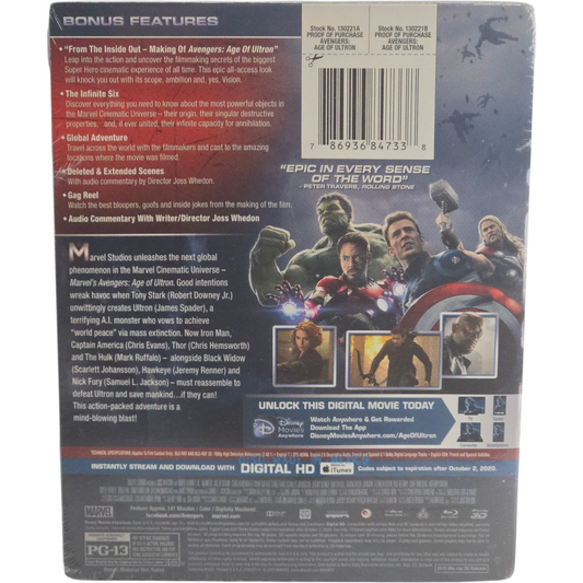Avengers L’Ère d’Ultron SteelBook Blu-ray 3D Vision Lenticulaire US Best Buy VF