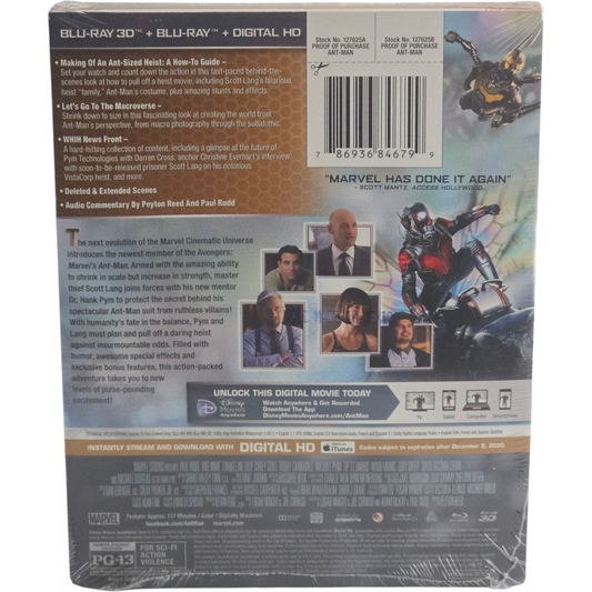 Ant-Man SteelBook Blu-ray 3D + 2D US Best Buy VF 5.1 A/B/C Paul Rudd SSD Pym