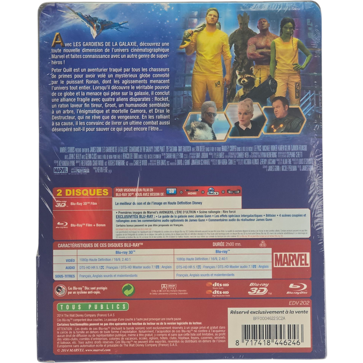Les Gardiens de la Galaxie Blu-ray 3D +Blu-ray SteelBook Blu-ray Fnac limitée B