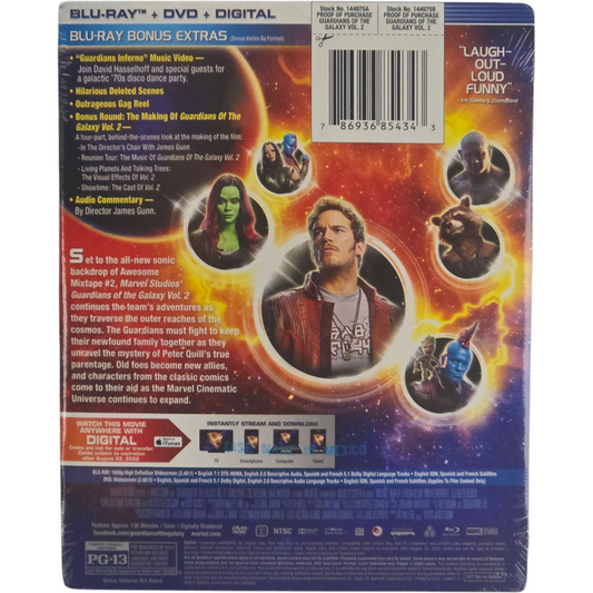 Les Gardiens de la Galaxie Vol. 2 SteelBook Blu-ray + DVD US Best Buy VF 5.1
