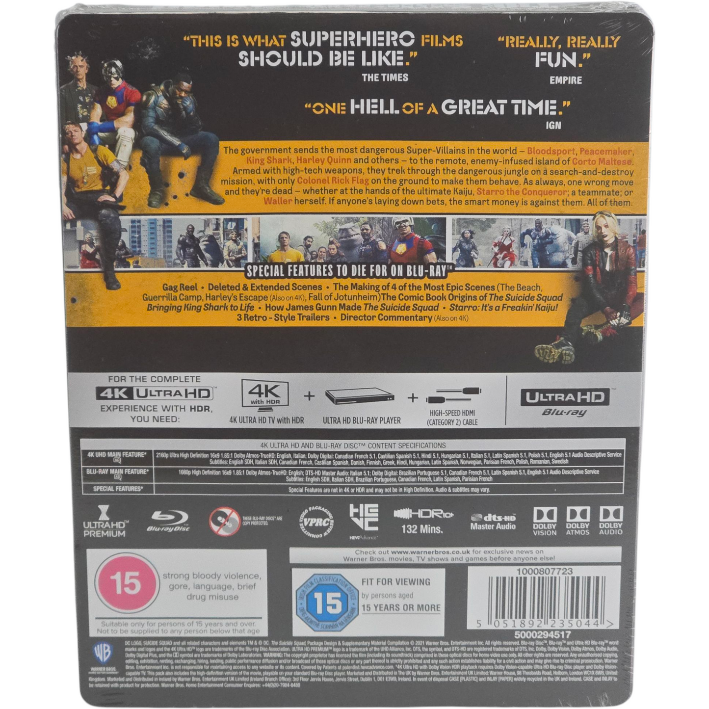Suicide Squad 4K Ultra HD + Blu-ray Steelbook Margot Robbie 2021 Region Libre