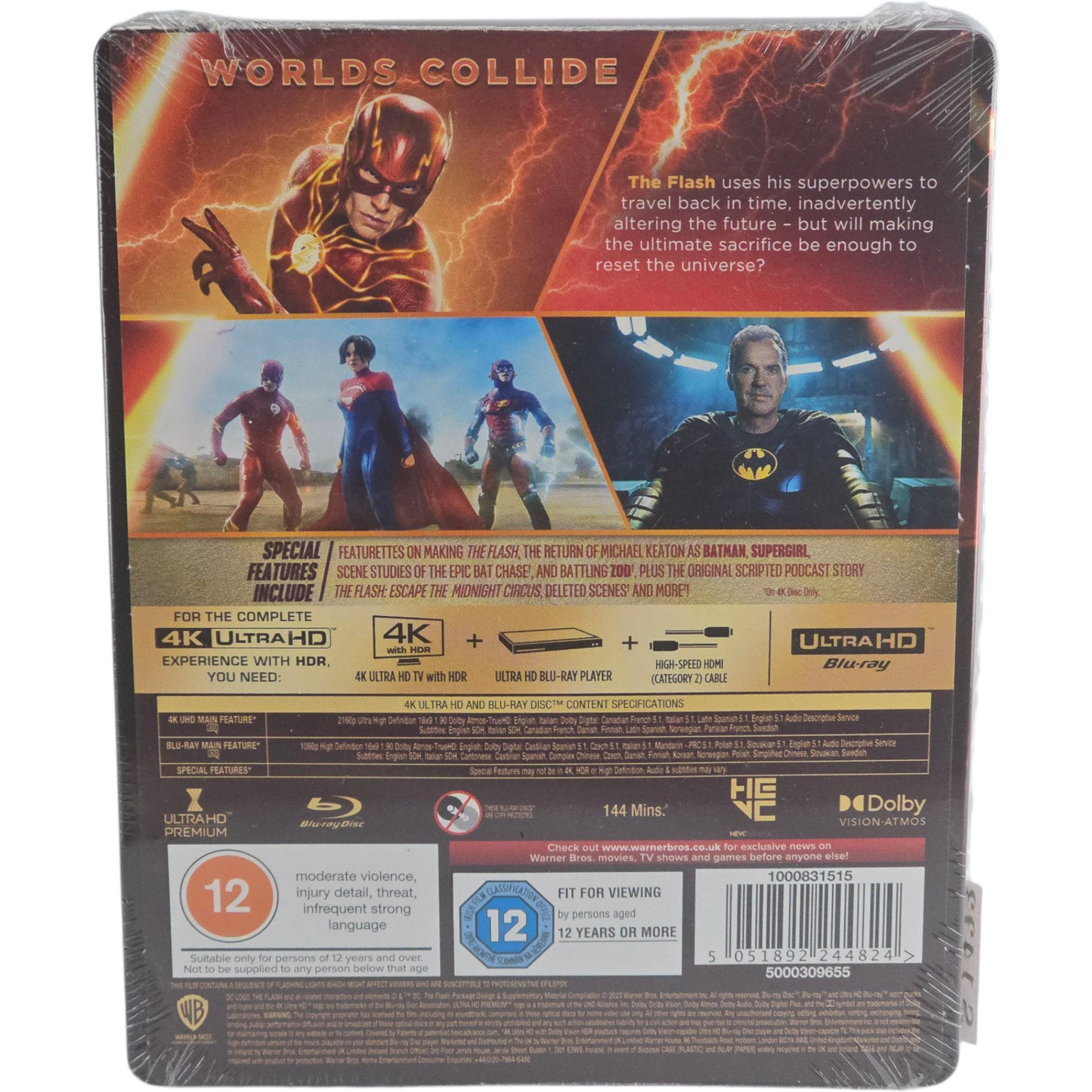 The Flash : SteelBook 4K Ultra HD + Blu-ray édt Ltd Ezra Miller, Michael Keaton