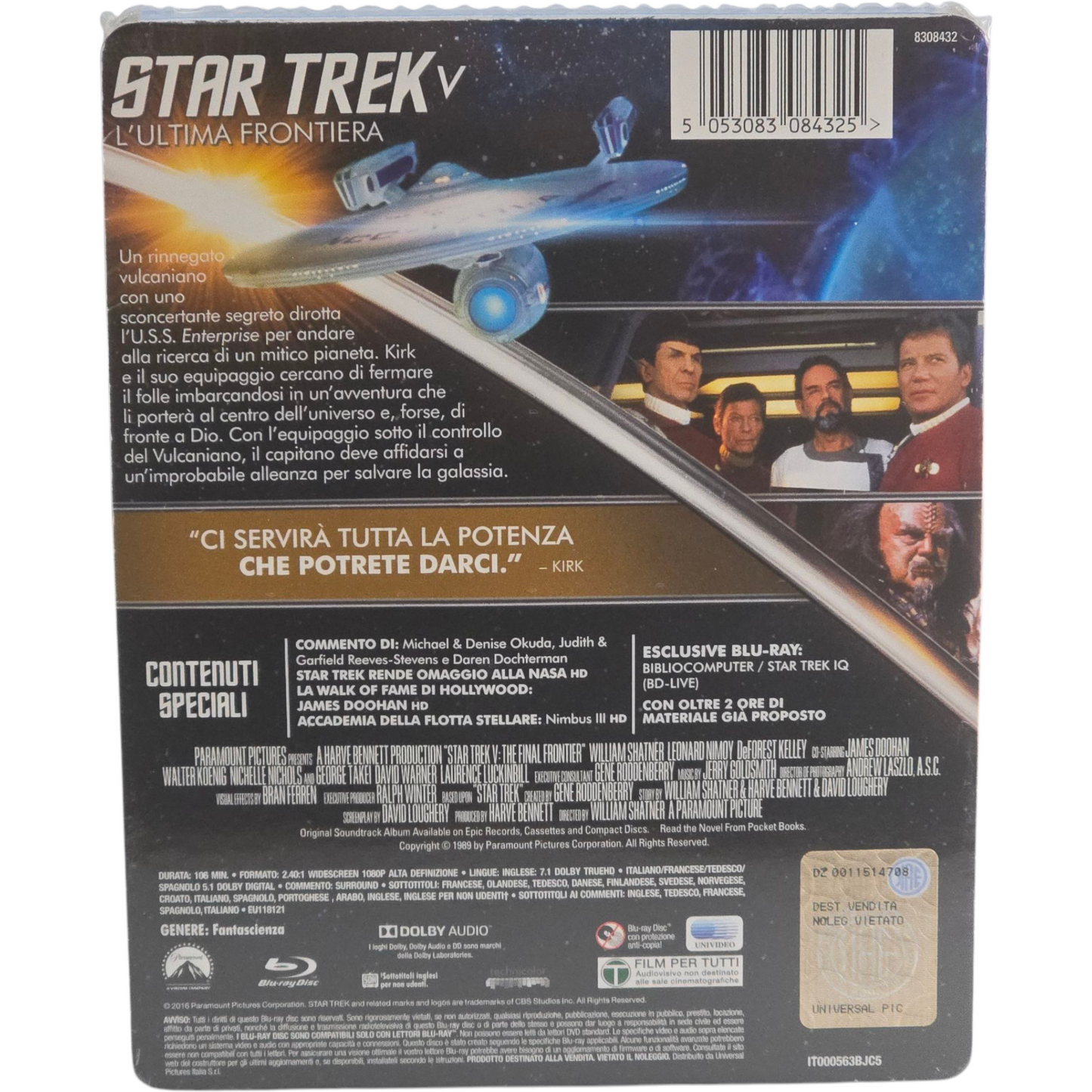 Star Trek V : Dernière Frontière 1989 Blu-ray  SteelBook  William Shatner 2016 B