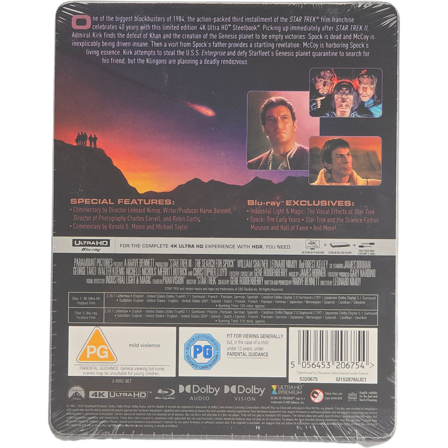 Star Trek III : The Search for Spock 4 K Ultra HD + Blu-ray SteelBook  Zone B