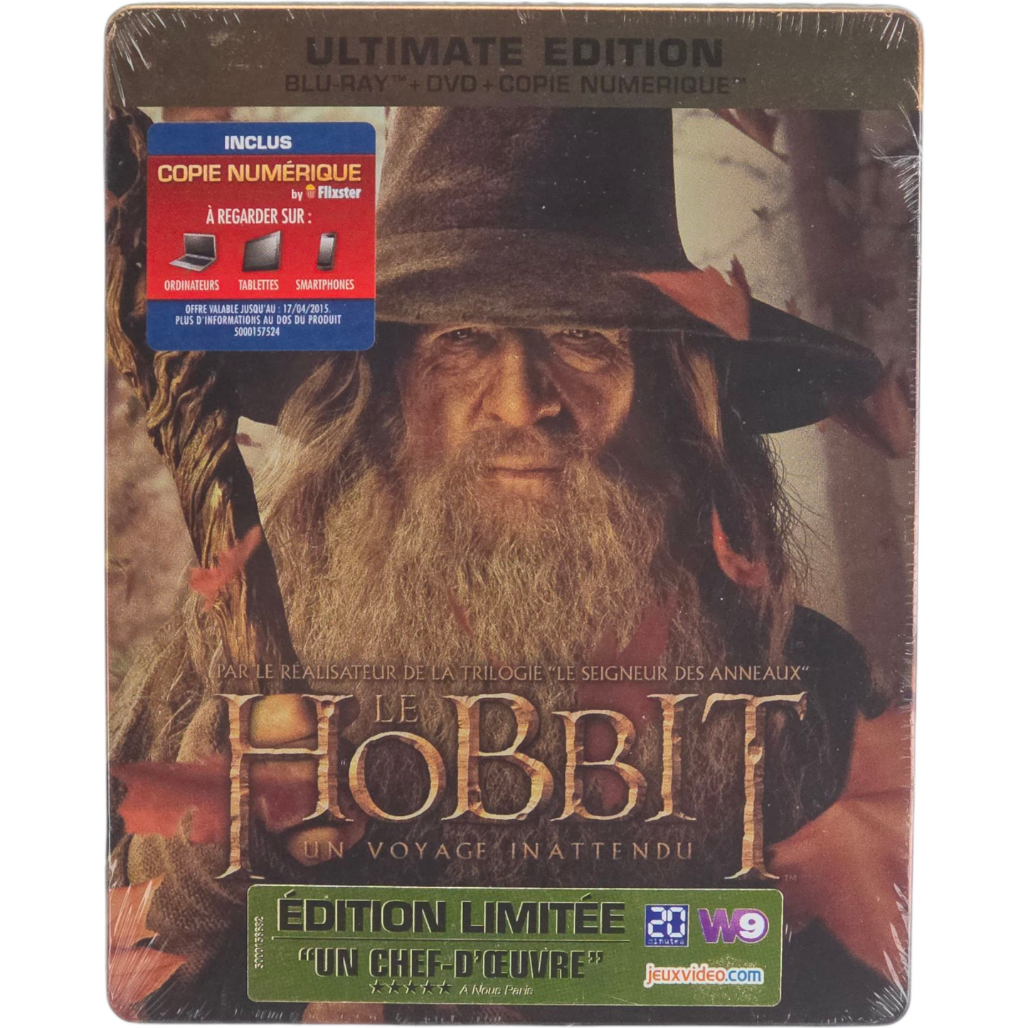 The Hobbit : An Unexpected Journey Gandalf SteelBook Blu-ray + DVD 2013 Zone  B