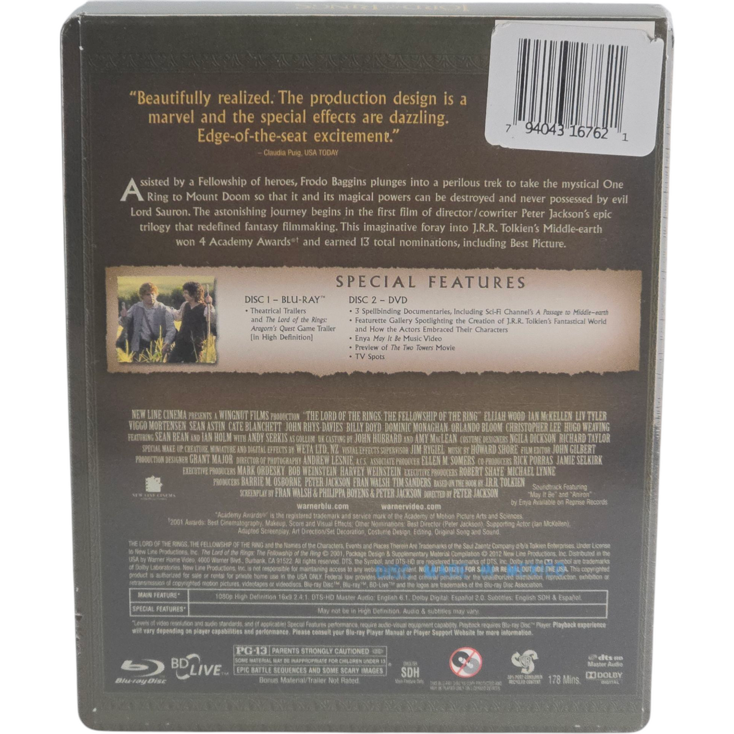 Le Seigneur des Anneaux : La Communauté de l'Anneau Blu-ray Steelbook  Zone A
