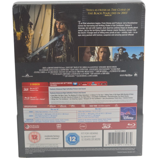 Pirates des Caraïbes : La Vengeance de Salazar (2017) - SteelBook Blu-ray 3D + Blu-ray - Zone libre - vue 3