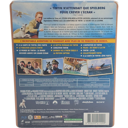 Les Aventures de Tintin : Le Secret de la Licorne (2011) - SteelBook Blu-ray + DVD - Zone B - vue 3