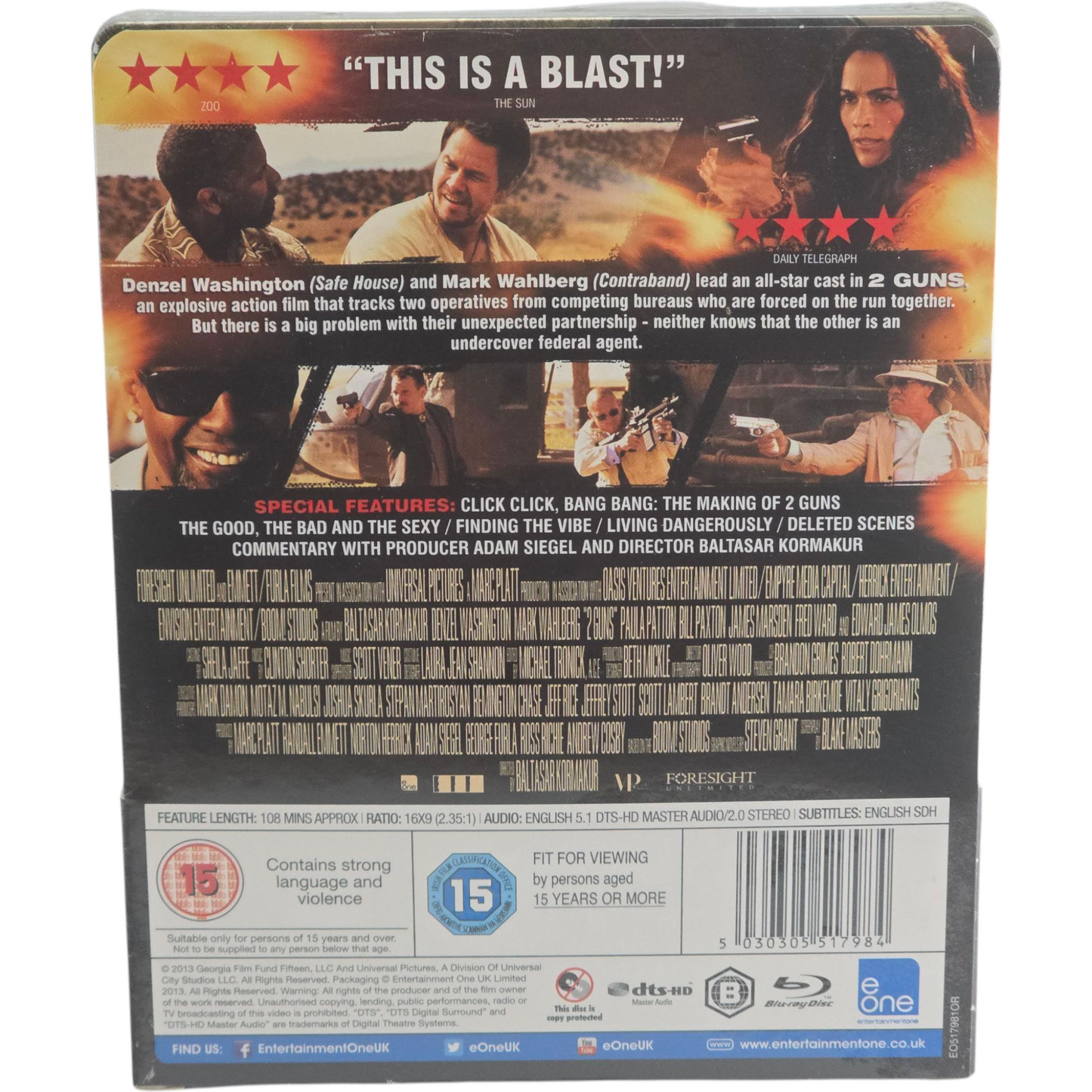 2 Guns Blu-ray Steelbook Débossé Édition limitée à 4000  Ex Zone B