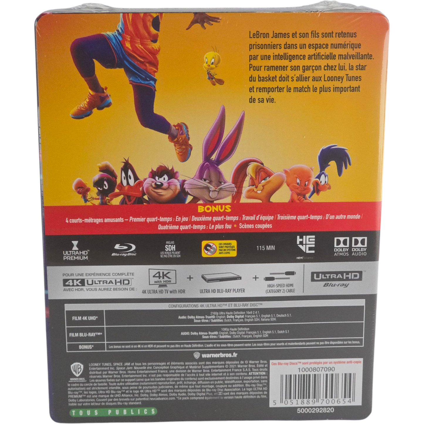 Space Jam : Un Nouvel Héritage 4K Ultra HD + Blu-ray Steelbook  2021 Zone Libre