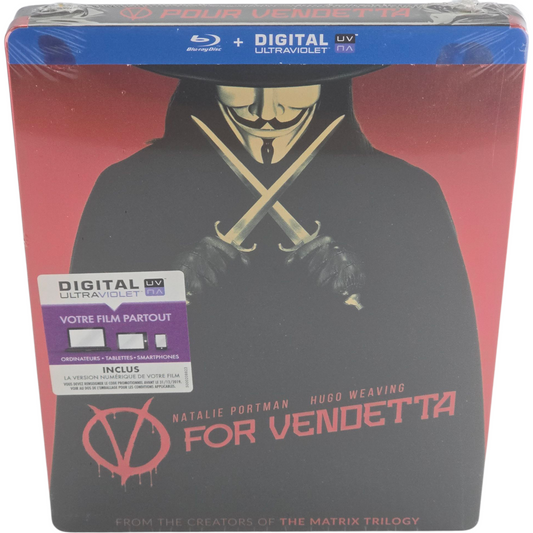 V for Vendetta   Blu-ray SteelBook  Débossé Natalie Portman  2016 Region B [-18]