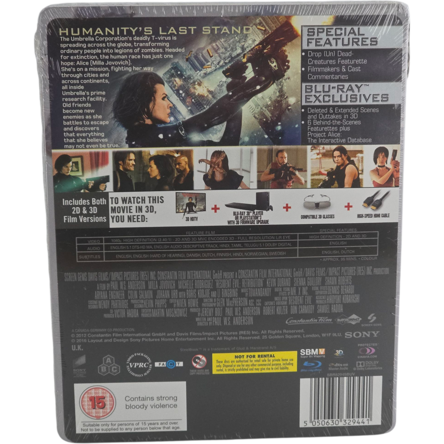 Resident Evil: Retribution  Blu-ray 3D + Blu-ray SteelBook Zavvi 2000 Ex [-18] B