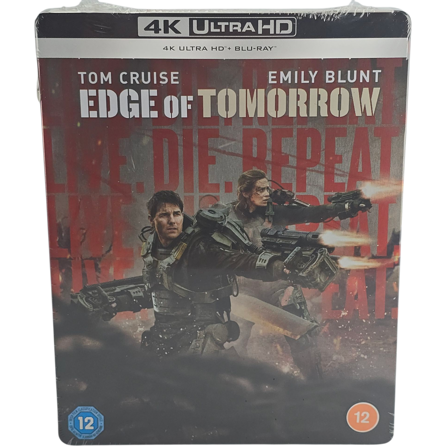 Edge of Tomorrow 4K Ultra HD + Blu-ray SteelBook Live. Die. Repeat.Tom Cruise B