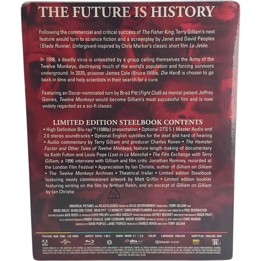 12 Monkeys (1995) – SteelBook Blu-ray – Zone A – vue 3