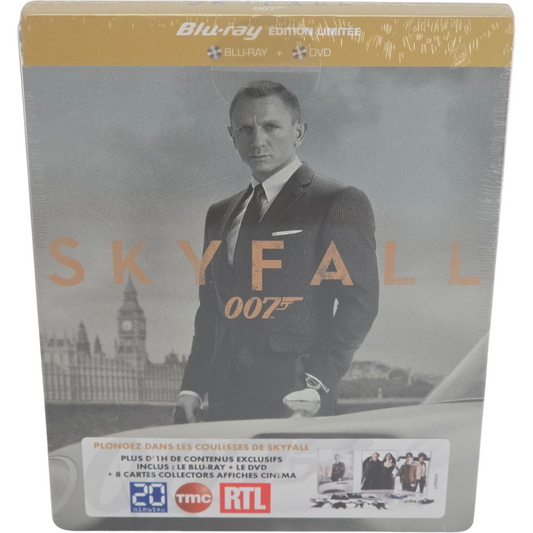Skyfall Blu-ray + DVD SteelBook Limitée+8 cartes postales James Bond Zone Libre