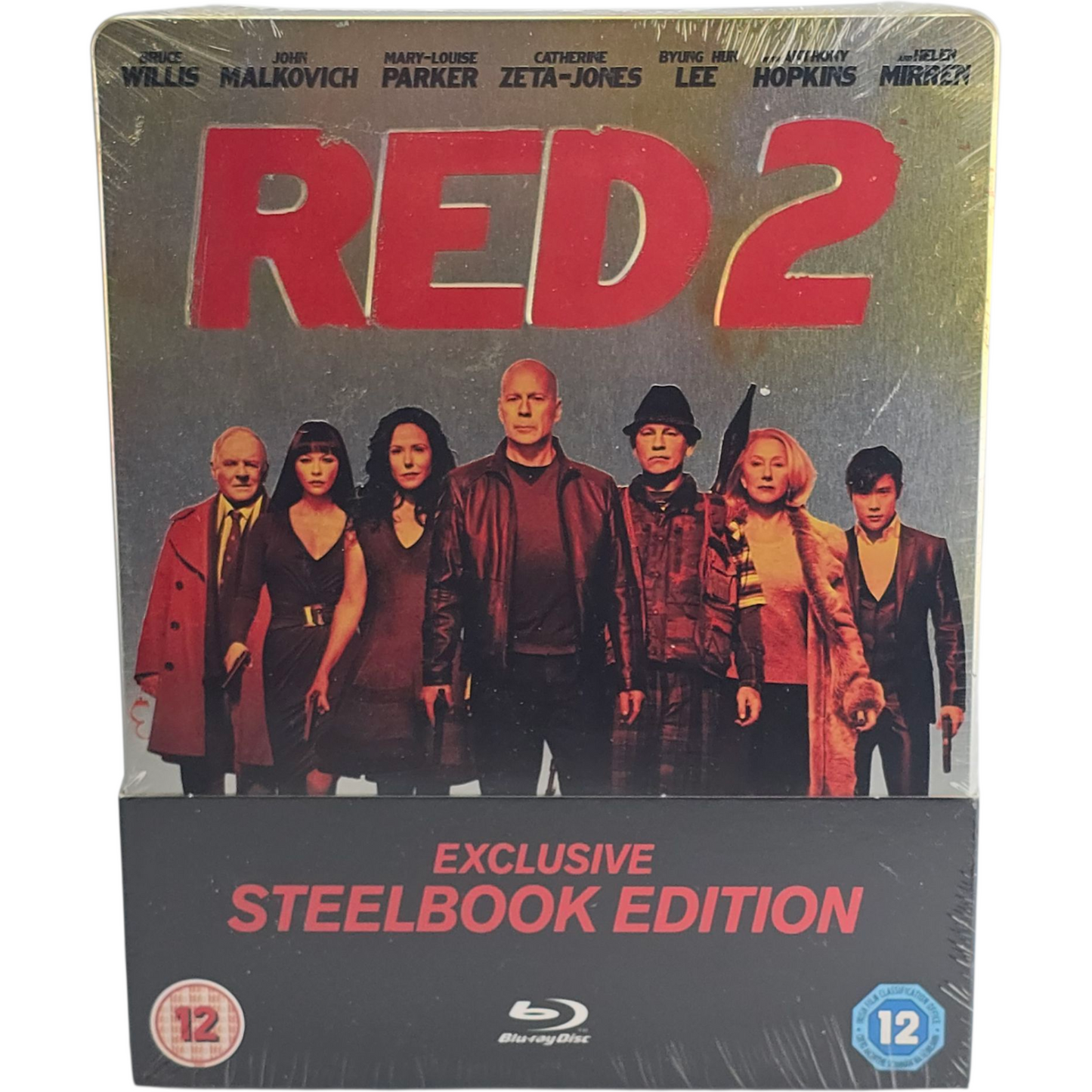 RED 2 Blu-ray Steelbook Débossé: Bruce Willis, John Malkovich Édition Zone B