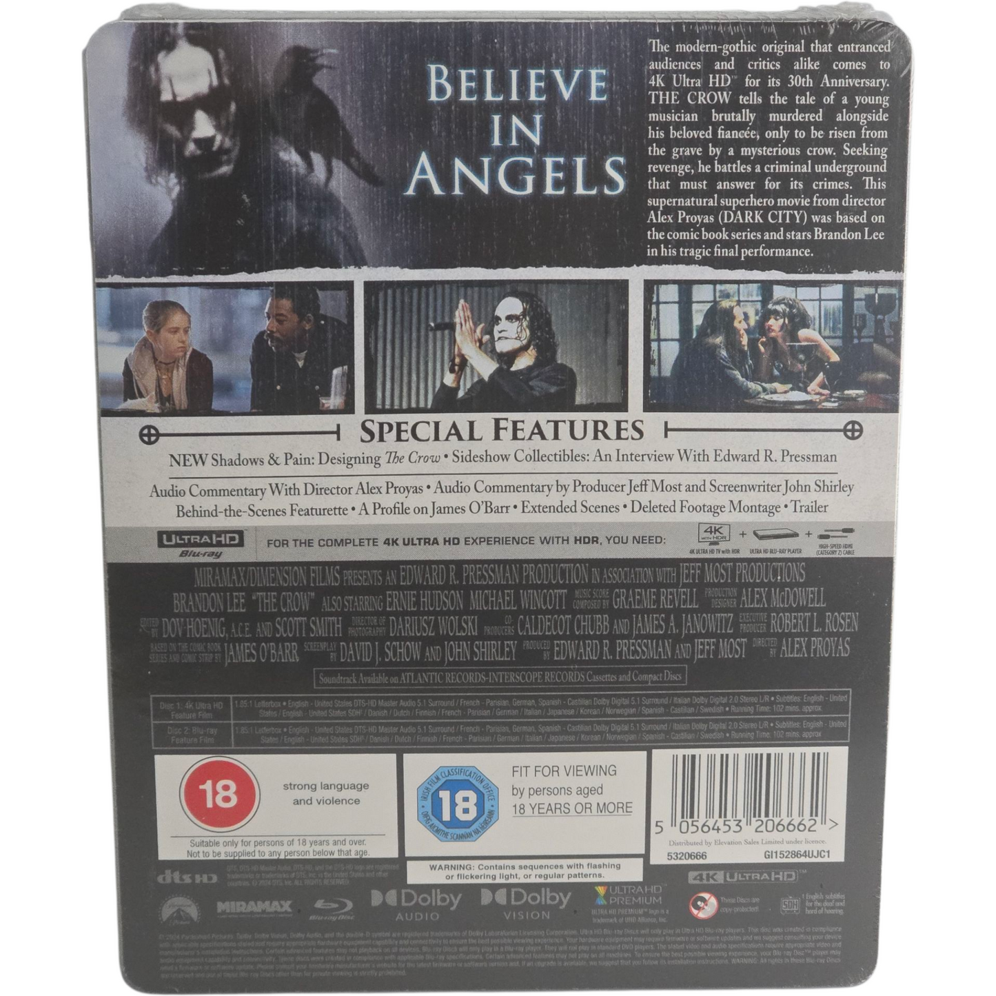 The Crow 4K Ultra HD+Blu-ray SteelBook Limité Collector's Brandon Lee[-18]Libre