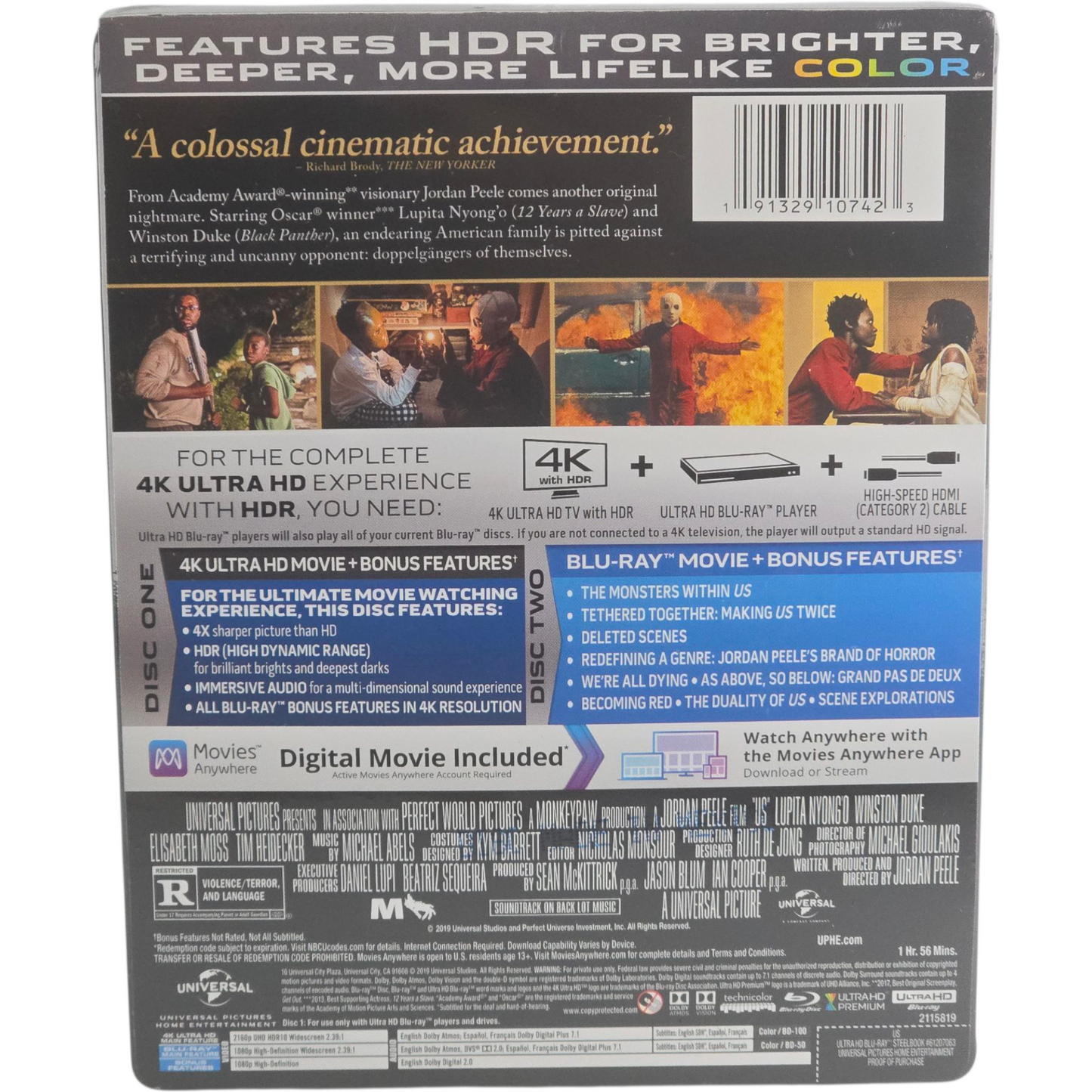 Us  4K Ultra HD + Blu-ray + Digital HD SteelBook Embossé Jordan Peele [-18] Libre