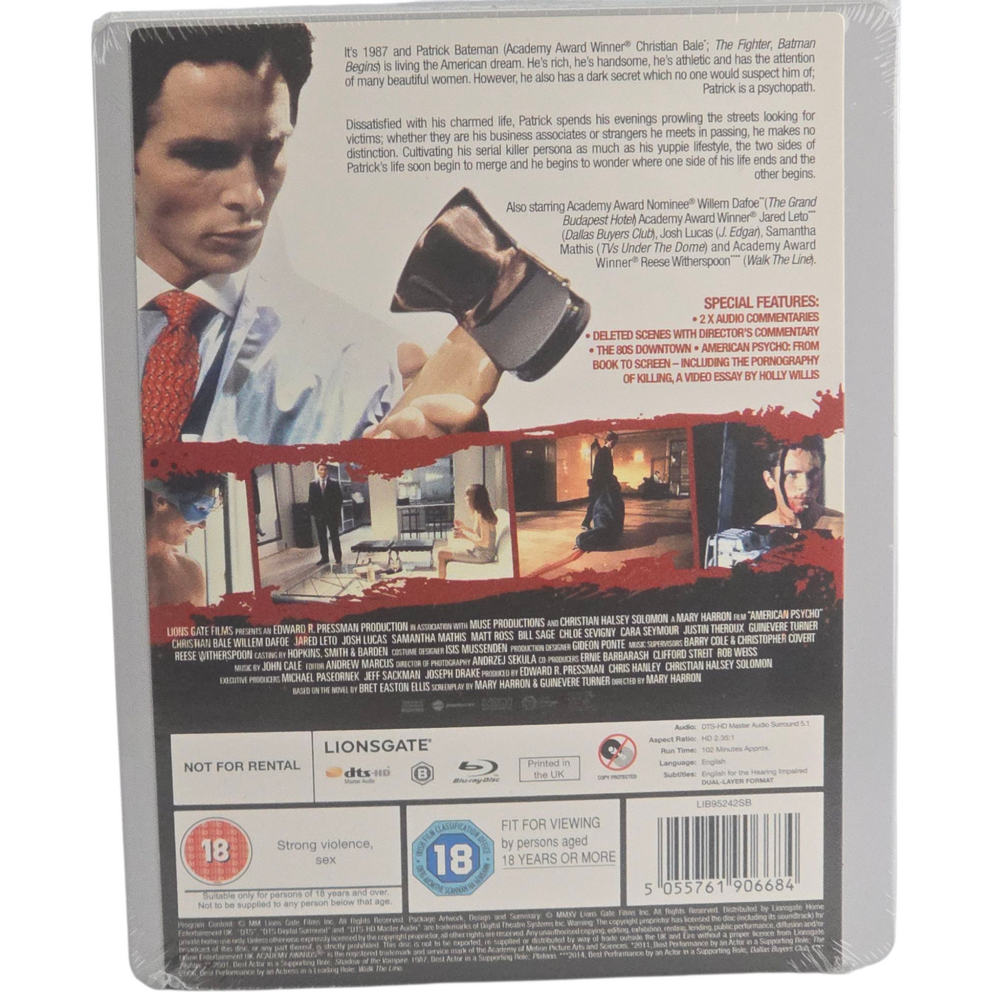 American Psycho Blu-ray Steelbook Edition Limitée Christian Bale 2015  B [-18]
