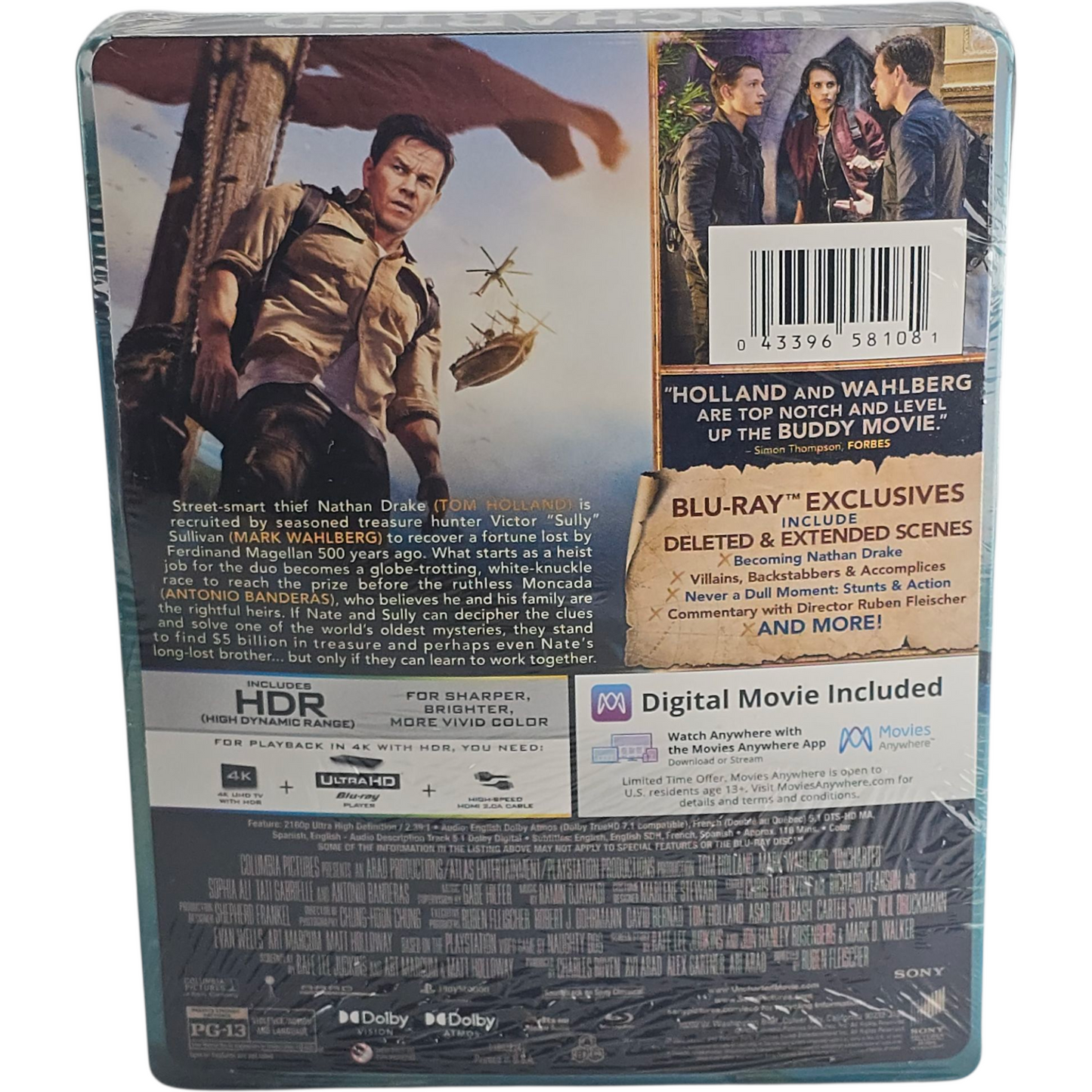 Uncharted [ Steelbook + bague ] 4K Ultra HD + Blu-ray + Digital 4K  Zone A