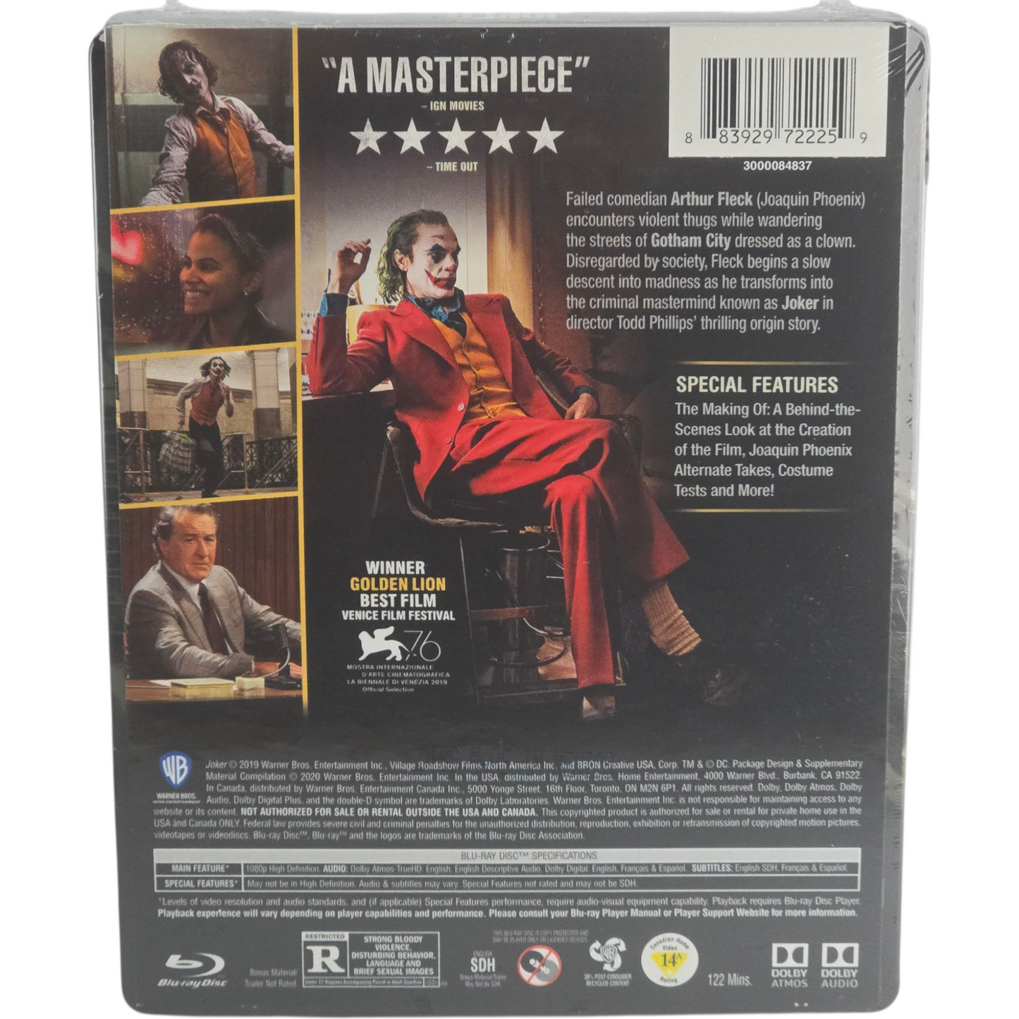 Joker Blu-ray SteelBook Blu-ray + DVD  Joaquin Phoenix, Robert De Niro Zone A