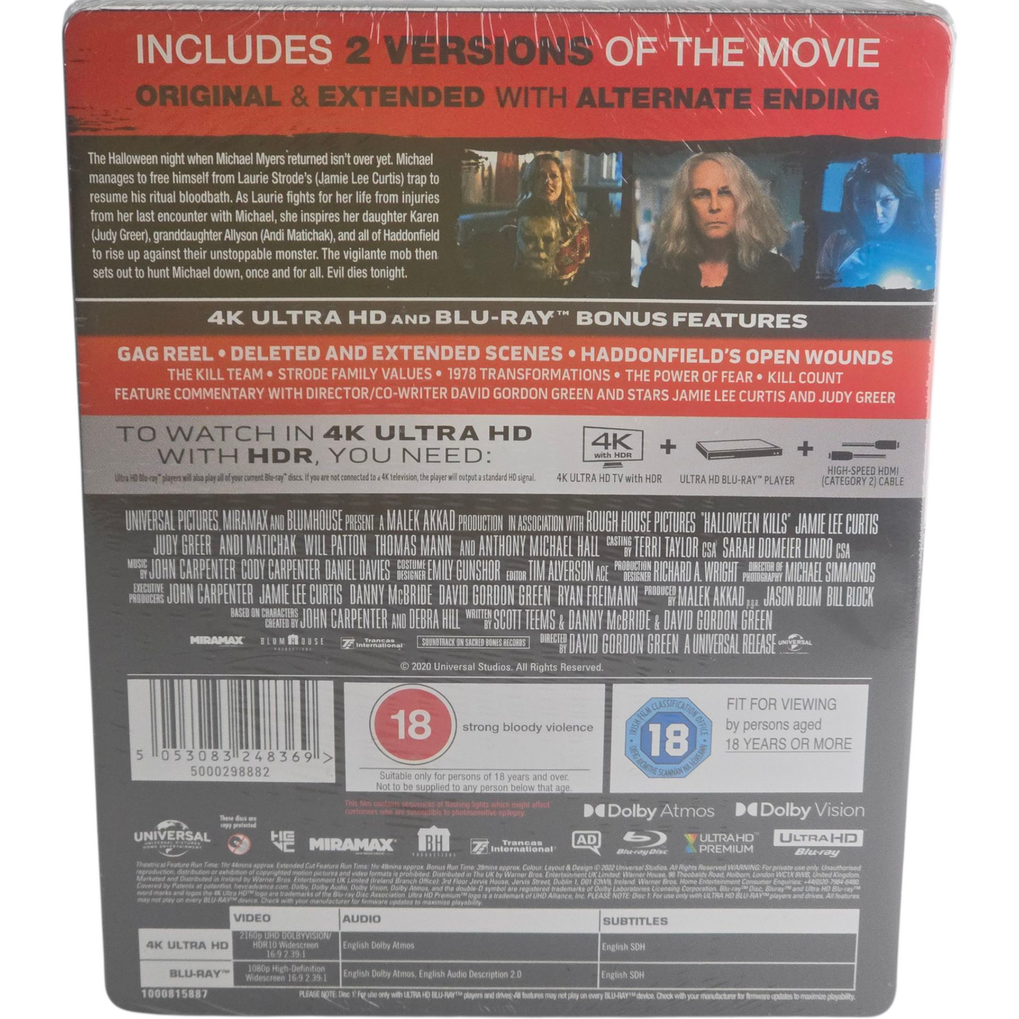 Halloween Kills SteelBook 4 K Ultra HD + Blu-ray Jamie Lee Curtis [-18] B