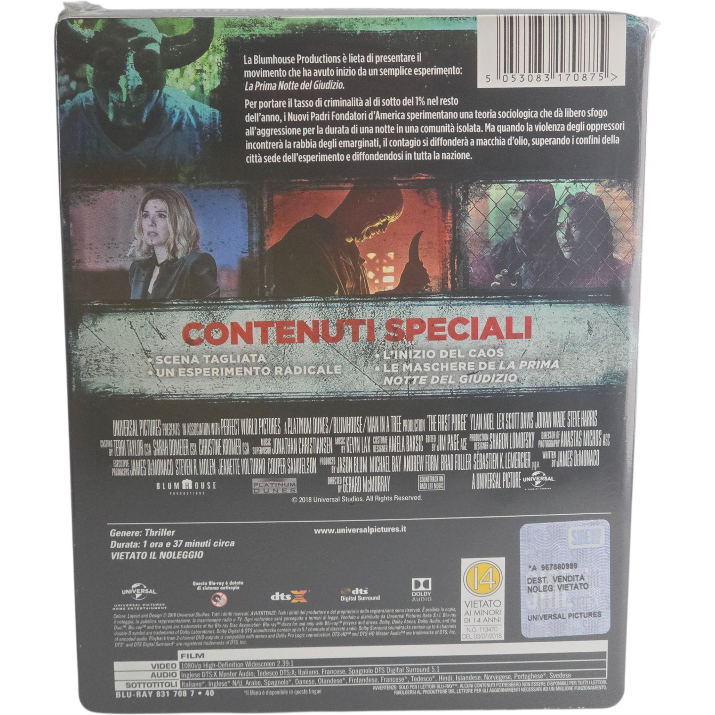 American Nightmare 4:Les Origines The First Purge Blu-ray Steelbook Reg B[-18]