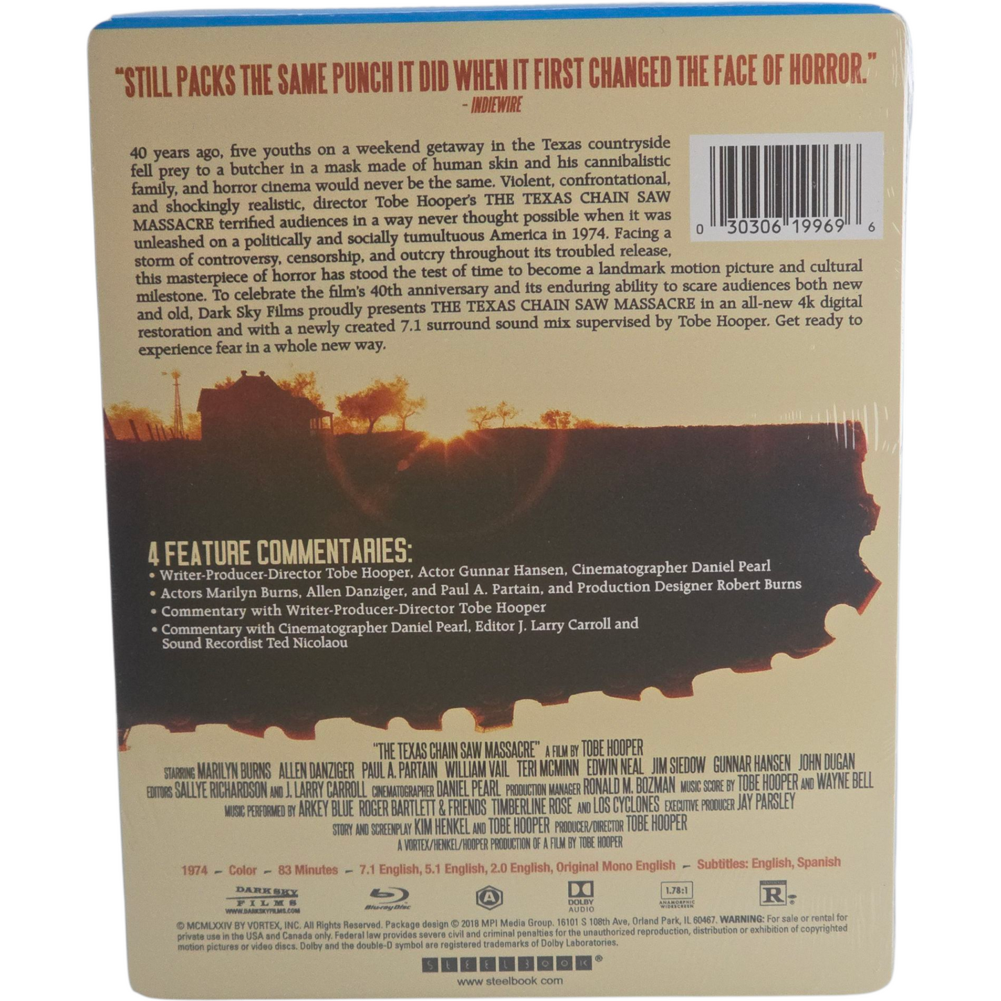 Massacre à la tronçonneuse - Blu-ray SteelBook édt 40ème Anniversaire [-18]  A