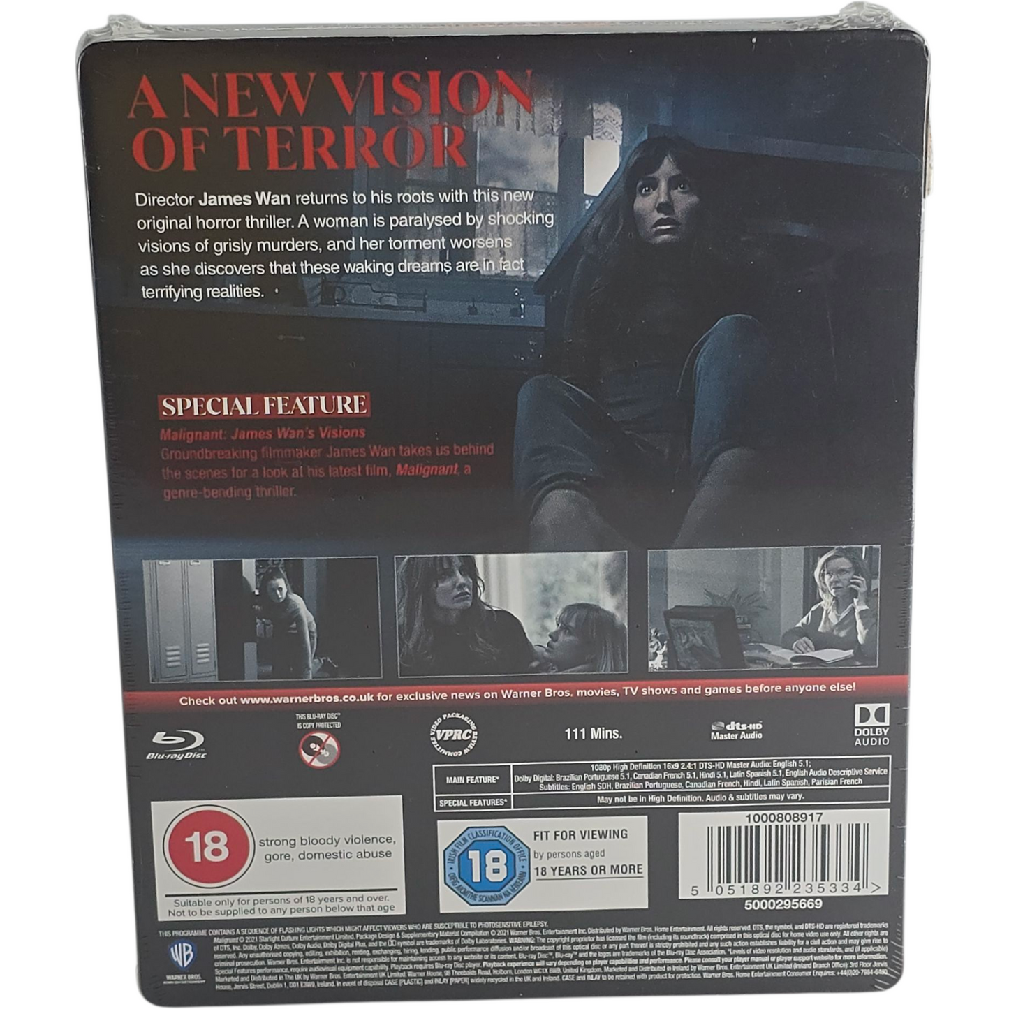 Malignant Blu-ray Steelbook Zavvi Exclusif  James Wan  2021 Region B [-18]