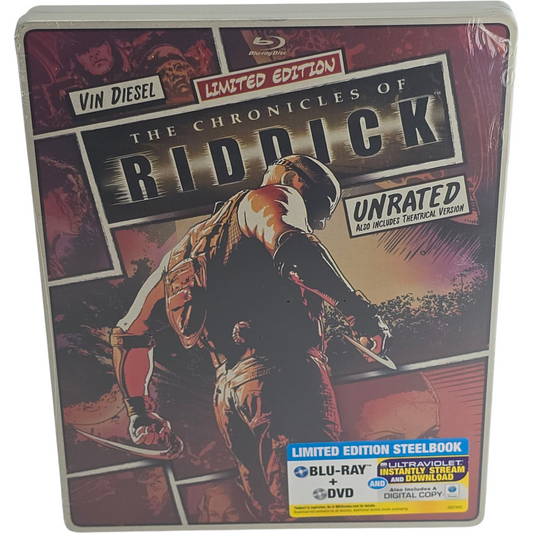 Chroniques de Riddick 2003 SteelBook Blu-ray +DVD Limitée Vin Diese 2013 Libre