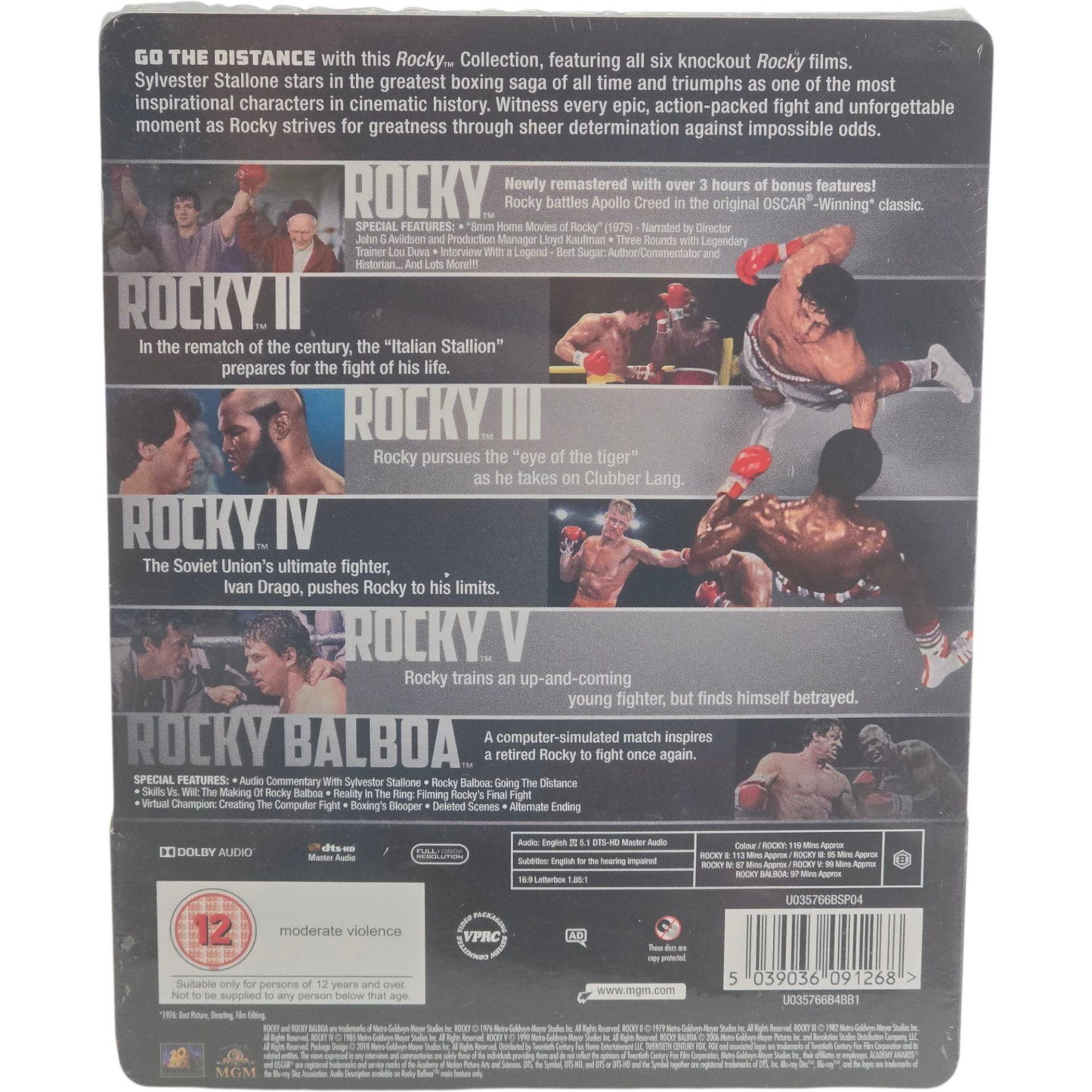 Rocky -Collection Complète Blu-ray SteelBook exclusif Zavvi 6 Films Stallone B